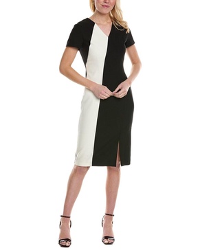 Dahota Contrast Colorblock Midi-Dress