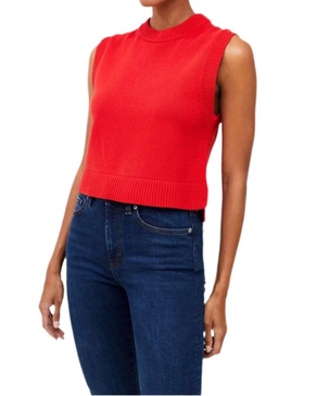 mozart sleeveless vest in mars red