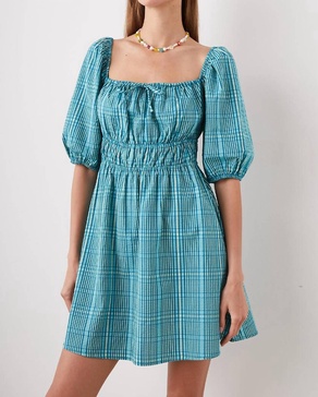 brenda dress in augusta mini check