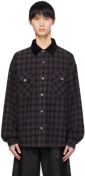 Gray & Black Padded Shirt