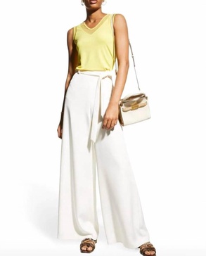 jackson short sleeve v-neck tank top in yellow