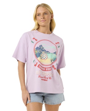 Rip Curl Women's Oversized Heritage Fit Short Sleeve Crew T-Shirt