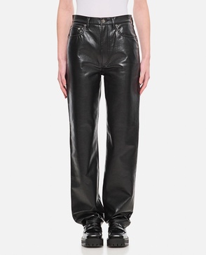 90's Pinch Waist Long In Leather