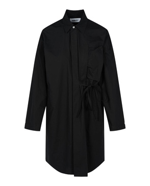 oversized waist-tie shirt dress