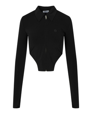 zip up cropped top