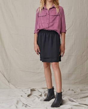 girl's double layer skirt in black