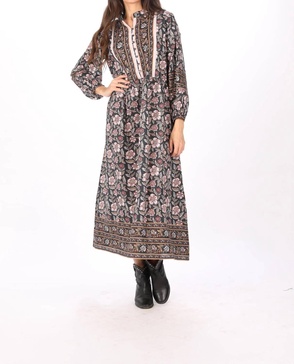 emilia dress in black multi