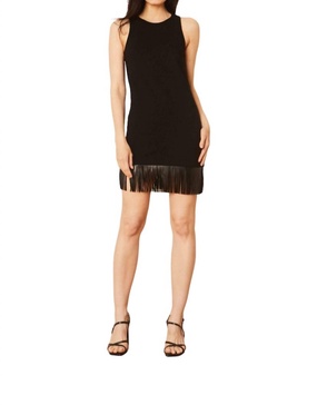 lana black fringe hem dress