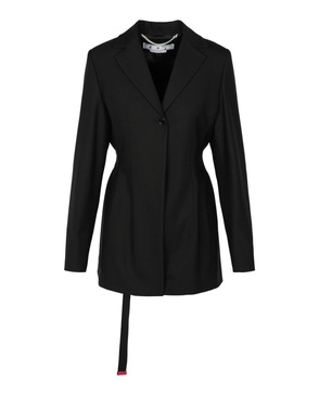 wool blend relaxed fit blazer