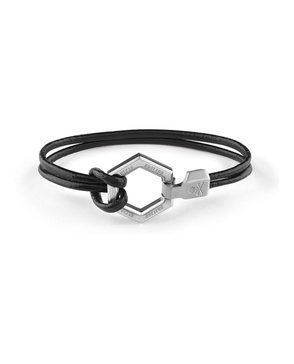 hexagon calf leather bracelet