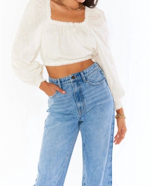 suzanna crop top in cream