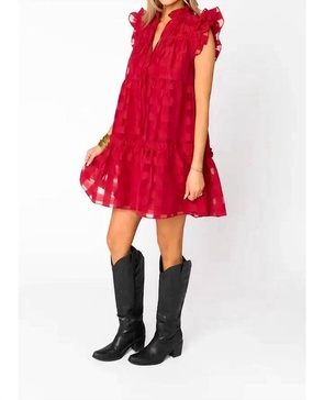 aubrey dress in ruby