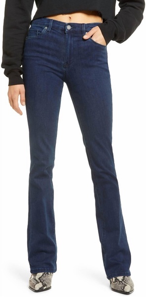 thoyt mini flare high rise boot cut jeans - book smart