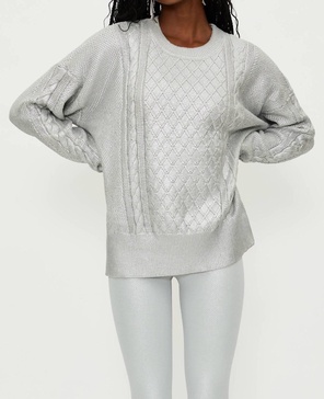 callie sweater silver shine cable