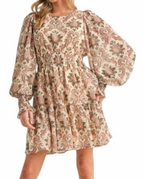 chiffon dress in multi-colored