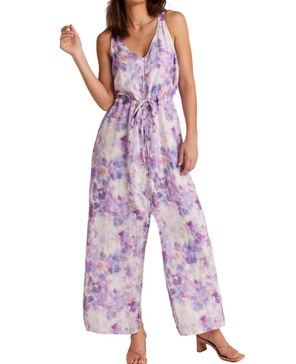 button front cami dress in iris floral print