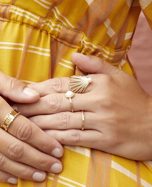 Deco Fan Pearl Ring