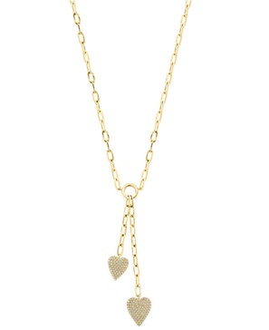 EFFY® Diamond Double Heart 18" Lariat Necklace (1/2 ct. t.w.) in 14k Gold