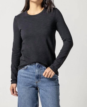 long sleeve crewneck in black