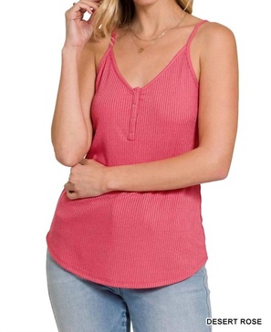 all day ribbed cami in desert rose