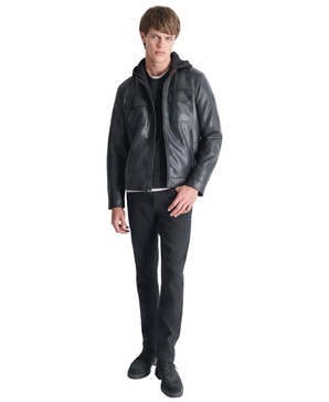 DKNY Men's Faux Leather Soft Durable Jacket
