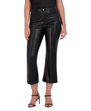 BCBGMAXAZRIA Women's Cropper Flare Leg Faux Leather Pant