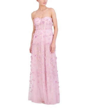 BCBGMAXAZRIA Women's Strapless Sweetheart Neck Evening Maxi Dress