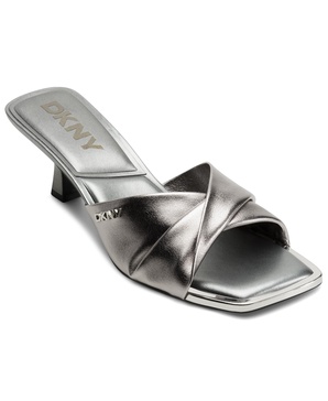 DKNY Women's Jolaine Twist-Mid Everyday Cushioned Insole Footwear Heeled Sandal