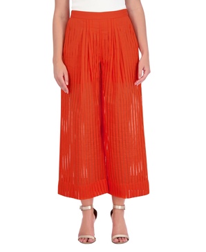 BCBGMAXAZRIA Women's Stripe Sheer Wide Leg Pants