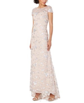 Calvin Klein Women's Cap Sleeve Gown With V Neck Back