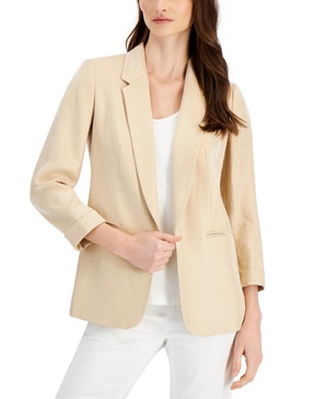 Anne Klein Women's Notched Collar Jacket W/Rolled Sleeves