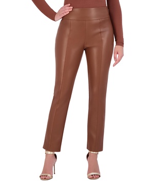 BCBGMAXAZRIA Women's Side Zip Faux Skinny Leg Leather Pant