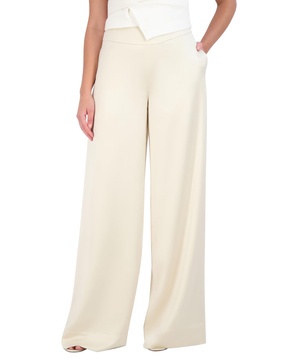 BCBGMAXAZRIA Women's Wide Leg Satin Pants