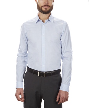 Calvin Klein Men's Non Iron Slim Fit Herringbone French Cuff Dress Shirt