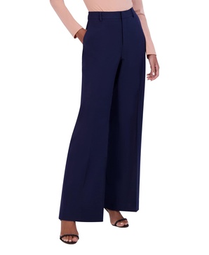 BCBGMAXAZRIA Women's Wide Leg Pant Pocket Zipper Hook and Bar Trouser