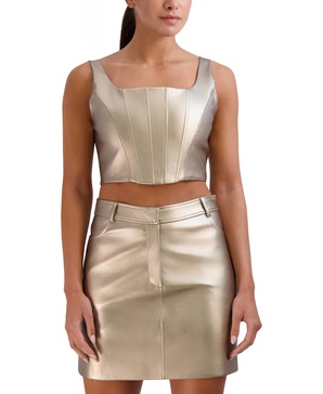 BCBGeneration Women's Sleeveless Square Neck Cropped Tank Top