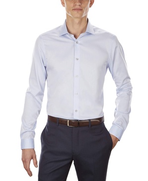 Calvin Klein Men's Dress Shirt Customize Your Own Shirt Solid Blue