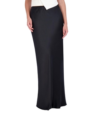 BCBGMAXAZRIA Women's A Line Satin Maxi Skirt