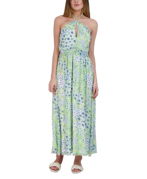 BCBGeneration Women's Long Ruched Halter Dress