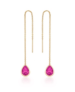 Gold Plated Chain and Crystal Dangle Earrings