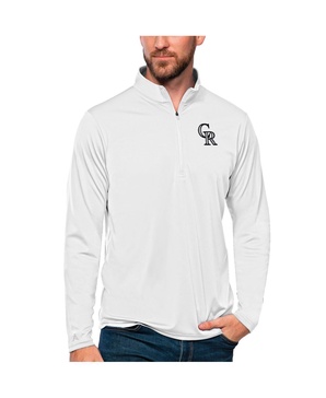 Men's White Colorado Rockies Tribute Quarter-Zip Pullover Top