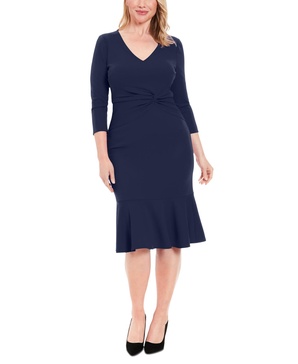 Women's Twist-Front Midi Dress