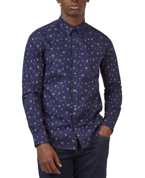 Men's Regular-Fit Scattered Floral Shirt 