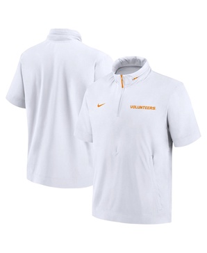 Men's White Tennessee Volunteers 2024 Sideline Coach Short Sleeve Half-Zip Hoodie Jacket