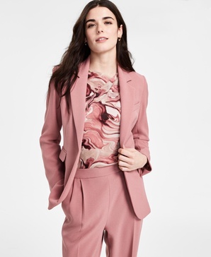 Women's Notched-Collar One-Button Blazer, Exclusively at Macy's