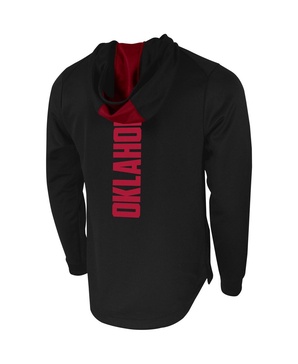 Men's Black Oklahoma Sooners 2-Hit Performance Pullover Hoodie