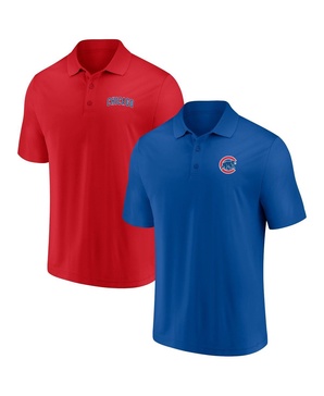 Men's Royal, Red Chicago Cubs Dueling Logos Polo Shirt Combo Set