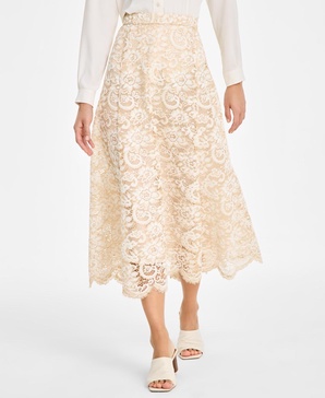 Women's Pull-On Lace Midi Skirt