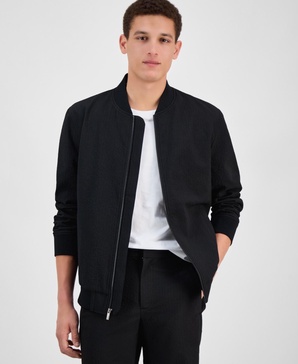 Men's Modern Puckered Zip-Front Bomber Jacket, Exclusively at Macy's
