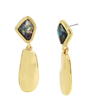 Abalone Molten Paddle Drop Earrings